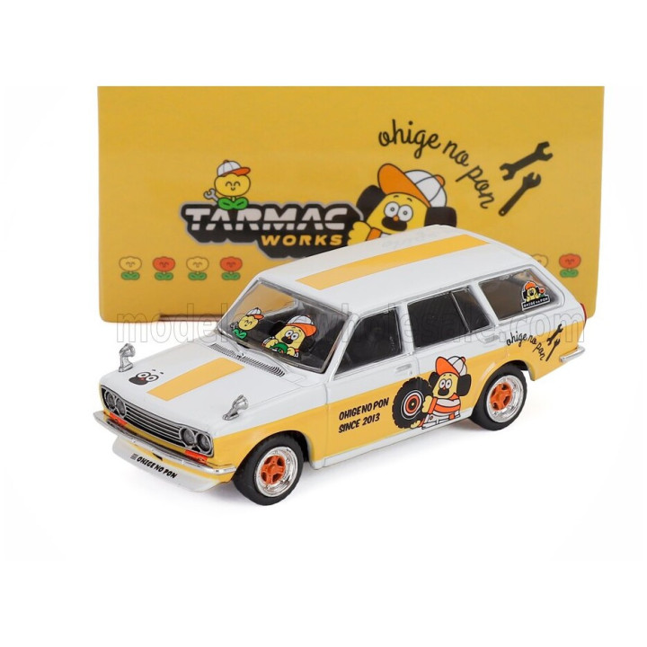 TARMAC DATSUN 510 SW STATION WAGON BLUEBIRD-OHIGE-NO PON 1972 - WHITE YELLOW 1/64