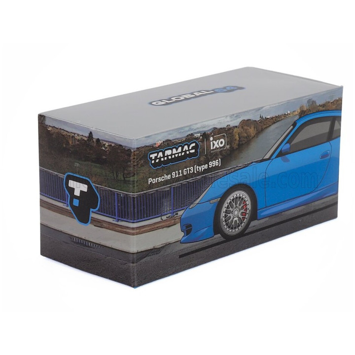 TARMAC PORSCHE 911 996 GT3 COUPE 2001 - BLUE 1/64