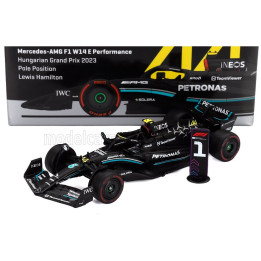 TARMAC MERCEDES GP F1 W14 TEAM MERCEDES-AMG PETRONAS FORMULA ONE N 44 POLE POSITION HUNGARIAN GP 2023 LEWIS HAMILTON - BLACK