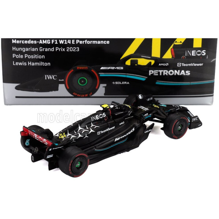 TARMAC MERCEDES GP F1 W14 TEAM MERCEDES-AMG PETRONAS FORMULA ONE N 44 POLE POSITION HUNGARIAN GP 2023 LEWIS HAMILTON - BLACK