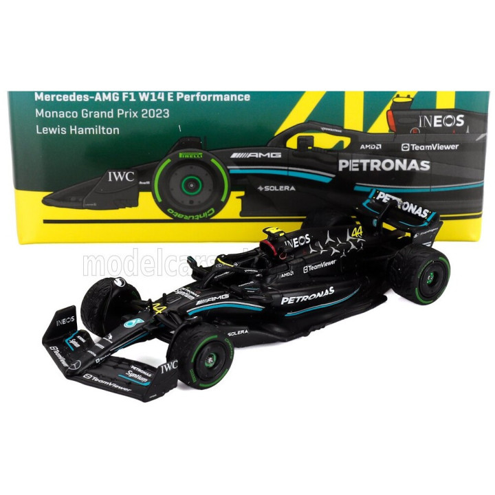 TARMAC MERCEDES GP F1 W14 TEAM MERCEDES-AMG PETRONAS FORMULA ONE N 44 MONACO GP 2023 LEWIS HAMILTON - BLACK 1/64