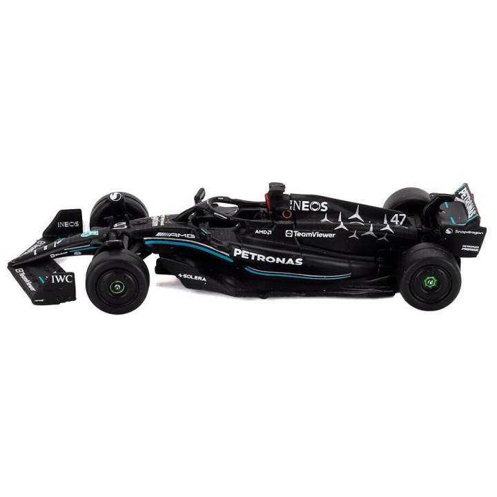 TARMAC MERCEDES GP F1 W14 TEAM MERCEDES-AMG PETRONAS FORMULA ONE N 47 TIRES TEST SPAIN GP 2023 MICK SCHUMACHER - MATT BLACK 1/64