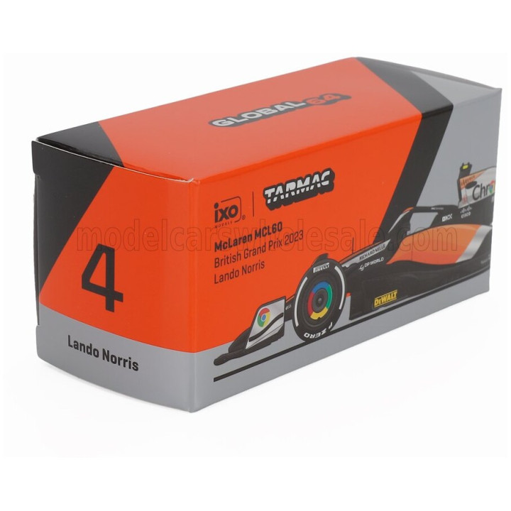 TARMAC McLAREN F1 MCL60 TEAM McLAREN N 4 2nd BRITISH GP 2023 LANDO NORRIS - ORANGE BLACK 1/64
