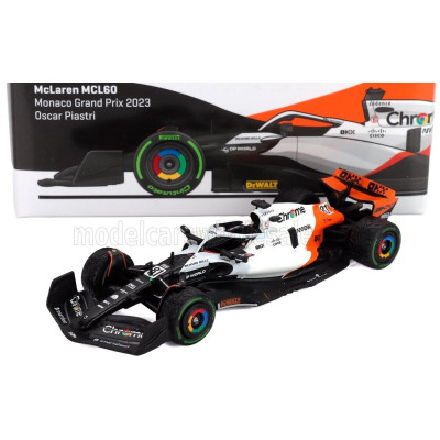 TARMAC McLAREN F1 MCL60 TEAM McLAREN N 81 MONACO GP 2023 OSCAR PIASTRI - WHITE ORANGE BLACK 1/64