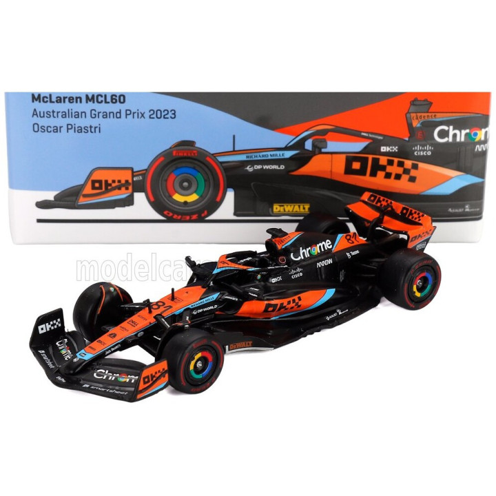 TARMAC McLAREN F1 MCL60 TEAM McLAREN N 81 AUSTRALIAN GP 2023 OSCAR PIASTRI - WHITE ORANGE BLACK 1/64