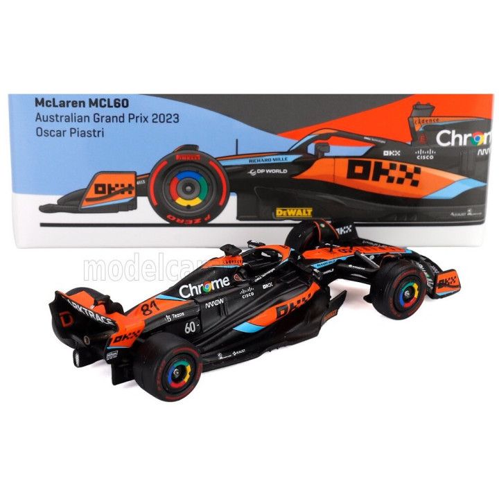 TARMAC McLAREN F1 MCL60 TEAM McLAREN N 81 AUSTRALIAN GP 2023 OSCAR PIASTRI - WHITE ORANGE BLACK 1/64