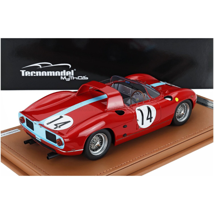 TECNOMODEL FERRARI 330P 4.0L V12 SPIDER TEAM MARANELLO CONCESSIONAIRES N 14 2nd 24h LE MANS 1964 JO BONNIER - GRAHAM HILL - RED