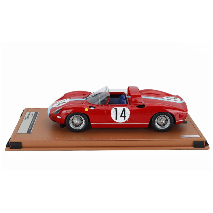 TECNOMODEL FERRARI 330P 4.0L V12 SPIDER TEAM MARANELLO CONCESSIONAIRES N 14 2nd 24h LE MANS 1964 JO BONNIER - GRAHAM HILL - RED