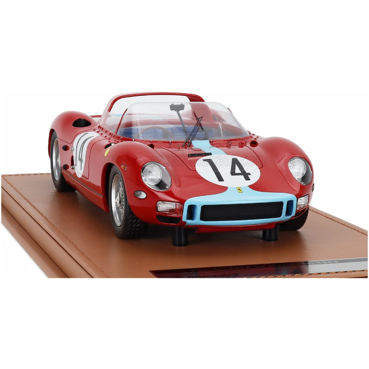 TECNOMODEL FERRARI 330P 4.0L V12 SPIDER TEAM MARANELLO CONCESSIONAIRES N 14 2nd 24h LE MANS 1964 JO BONNIER - GRAHAM HILL - RED