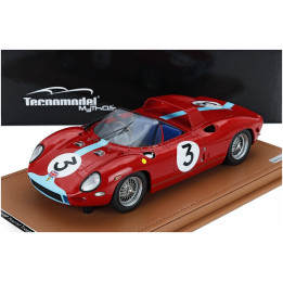 TECNOMODEL FERRARI 330P 4.0L V12 SPIDER N 3 WINNER TOURIST TROPHY 1964 GRAHAM HILL - RED LIGHT BLUE 1/18