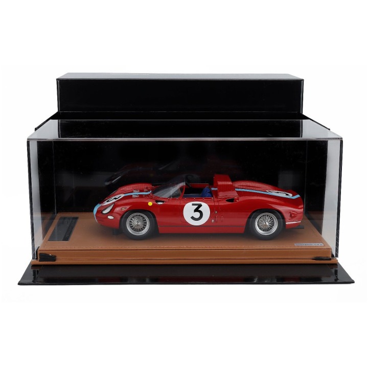 TECNOMODEL FERRARI 330P 4.0L V12 SPIDER N 3 WINNER TOURIST TROPHY 1964 GRAHAM HILL - RED LIGHT BLUE 1/18
