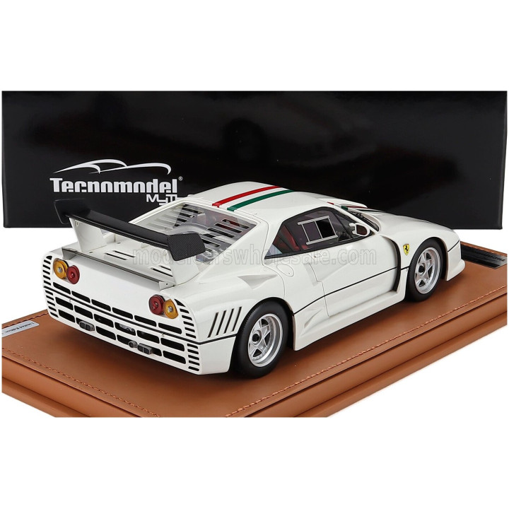 TECNOMODEL FERRARI 288 GTO EVOLUZIONE 1985 - ITALIAN FLAG STRIPE - WHITE 1/18