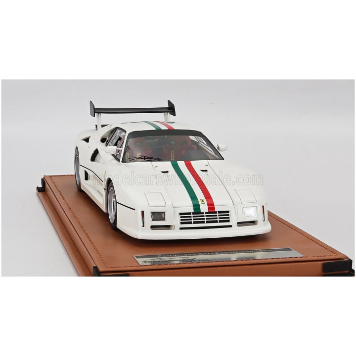 TECNOMODEL FERRARI 288 GTO EVOLUZIONE 1985 - ITALIAN FLAG STRIPE - WHITE 1/18