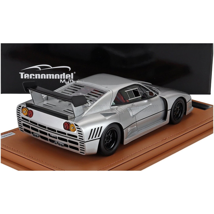 TECNOMODEL FERRARI 288 GTO EVOLUZIONE 1985 - BLACK WHEELS - NURBURGRING SILVER 1/18