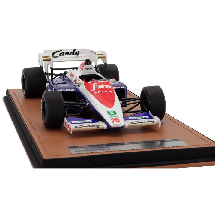 TECNOMODEL TOLEMAN F1 TG184 HART TURBO N 20 PRACTICE ITALY GP 1984 PIERLUIGI MARTINI - BLUE WHITE RED 1/18