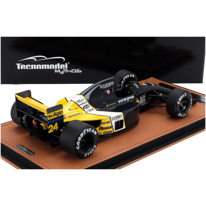 TECNOMODEL MINARDI F1 M191 FORD N 24 SPA FRANCORCHAMPS GP 1991 GIANNI MORBIDELLI - BLACK YELLOW WHITE 1/18