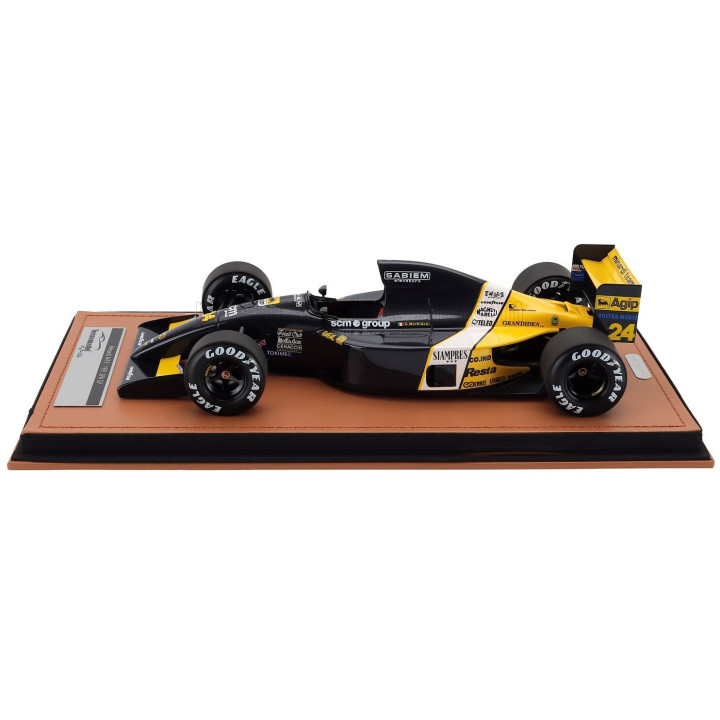 TECNOMODEL MINARDI F1 M191 FORD N 24 SPA FRANCORCHAMPS GP 1991 GIANNI MORBIDELLI - BLACK YELLOW WHITE 1/18
