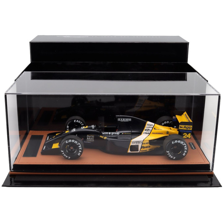 TECNOMODEL MINARDI F1 M191 FORD N 24 SPA FRANCORCHAMPS GP 1991 GIANNI MORBIDELLI - BLACK YELLOW WHITE 1/18