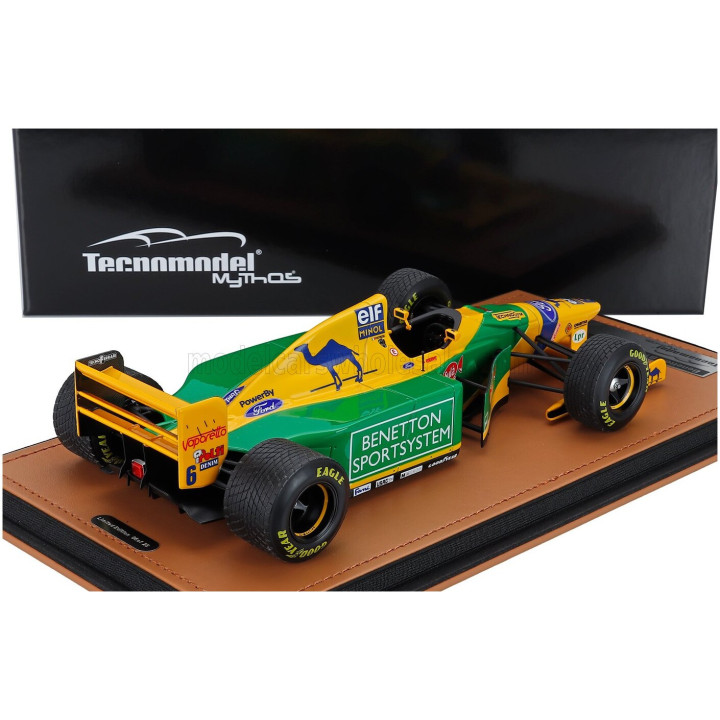 TECNOMODEL BENETTON F1 B193 TEAM BENETTON FORD N 6 3rd DONINGTON PARK BRITISH GP WITH RAIN TIRES 1993 RICCARDO PATRESE - YELLOW