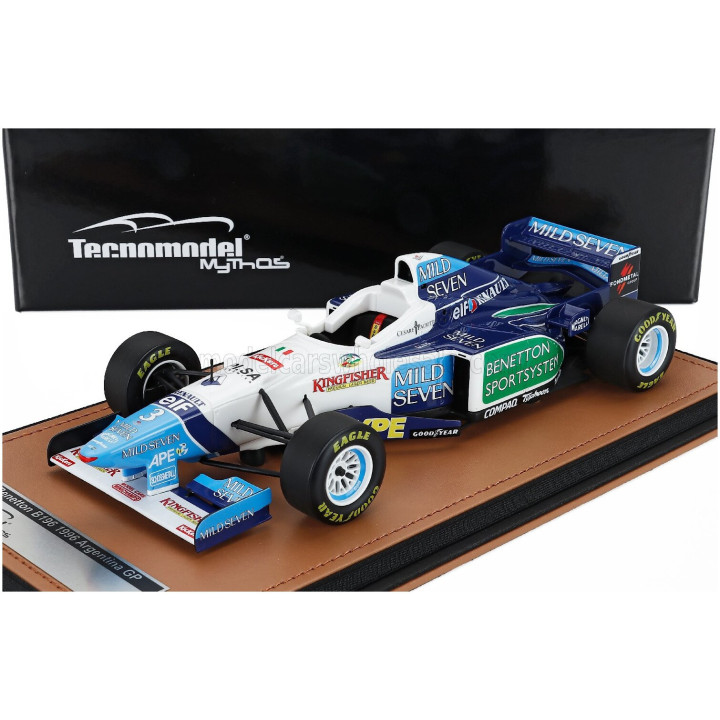 TECNOMODEL BENETTON F1 B196 TEAM RENAULT MILD SEVEN N 3 ARGENTINA GP 1996 JEAN ALESI - WHITE LIGHT BLUE GREEN 1/18