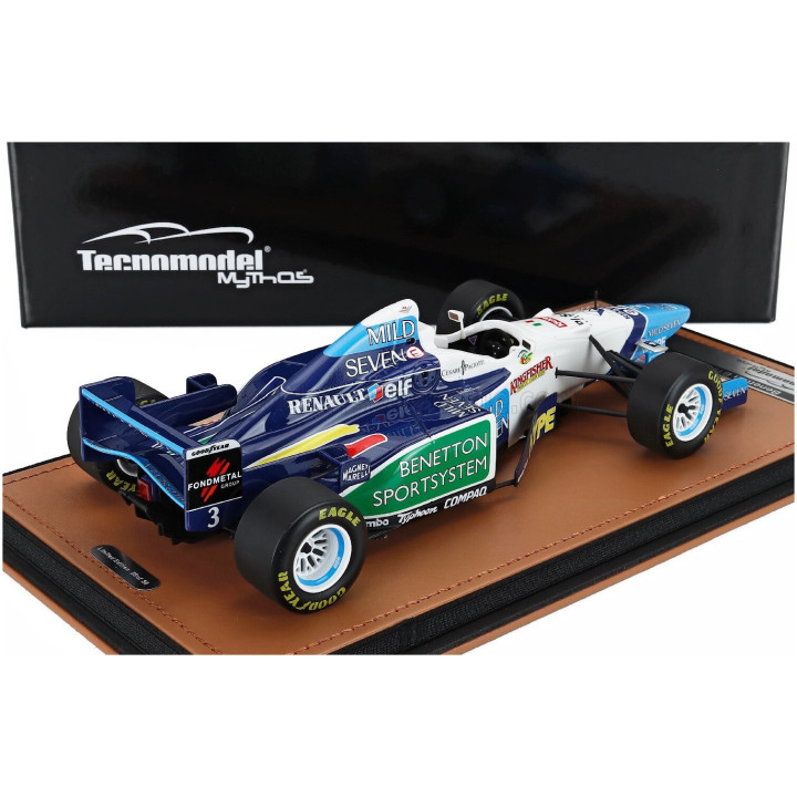 TECNOMODEL BENETTON F1 B196 TEAM RENAULT MILD SEVEN N 3 ARGENTINA GP 1996 JEAN ALESI - WHITE LIGHT BLUE GREEN 1/18