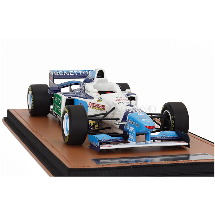 TECNOMODEL BENETTON F1 B196 TEAM RENAULT MILD SEVEN N 4 MONACO GP 1996 GERHARD BERGER - WHITE LIGHT BLUE GREEN 1/18