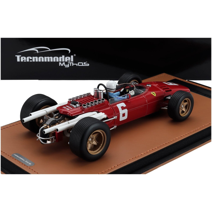 TECNOMODEL FERRARI F1 312 N 6 WINNER ITALY MONZA GP (with pilot figure) 1966 LUDOVICO SCARFIOTTI - RED 1/18