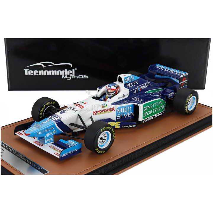 TECNOMODEL BENETTON F1 B196 TEAM RENAULT MILD SEVEN N 3 ARGENTINA GP (with pilot figure) 1996 JEAN ALESI - WHITE LIGHT BLUE