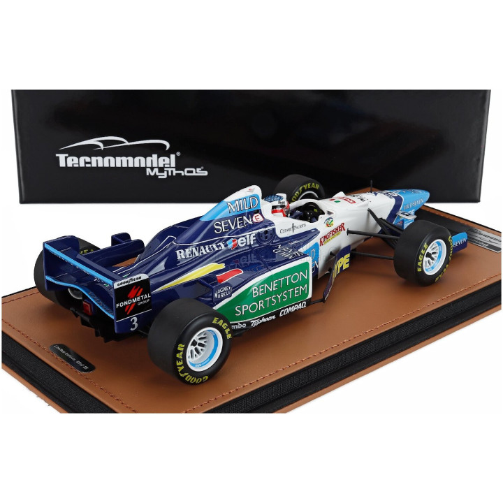 TECNOMODEL BENETTON F1 B196 TEAM RENAULT MILD SEVEN N 3 ARGENTINA GP (with pilot figure) 1996 JEAN ALESI - WHITE LIGHT BLUE