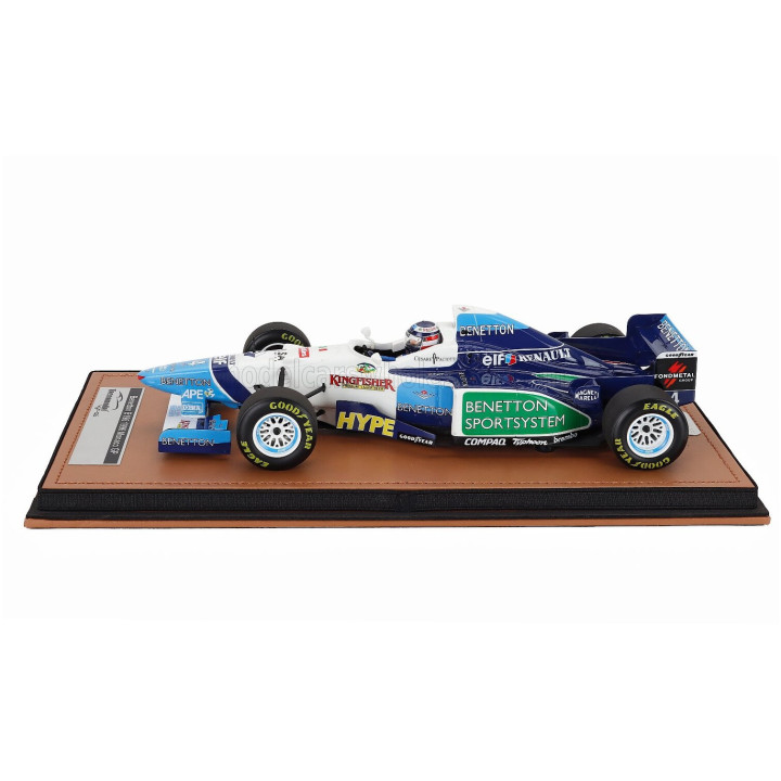 TECNOMODEL BENETTON F1 B196 TEAM RENAULT MILD SEVEN N 4 MONACO GP (with pilot figure) 1996 GERHARD BERGER - WHITE LIGHT BLUE