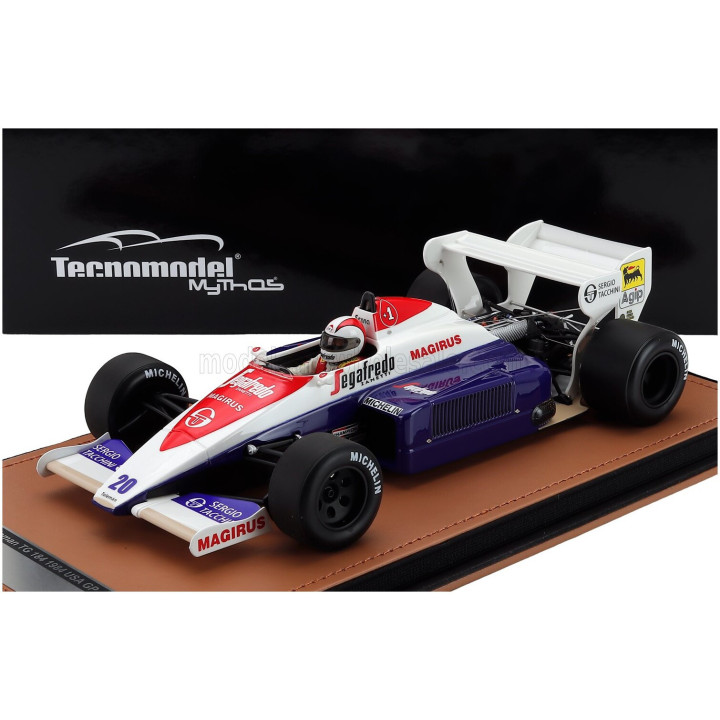 TECNOMODEL TOLEMAN F1 TG184 HART TURBO N 20 USA GP (with pilot figure) 1984 JOHNNY CECOTTO - BLUE WHITE RED 1/18
