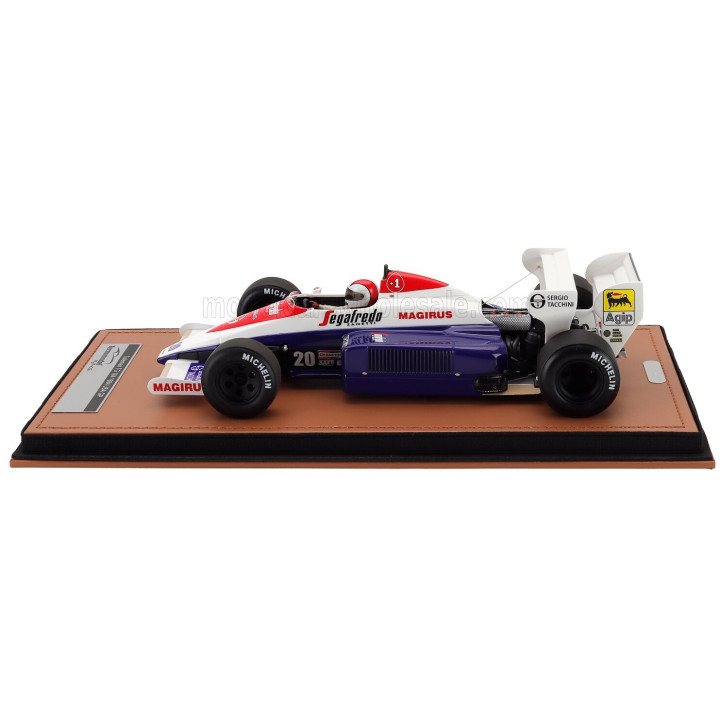 TECNOMODEL TOLEMAN F1 TG184 HART TURBO N 20 USA GP (with pilot figure) 1984 JOHNNY CECOTTO - BLUE WHITE RED 1/18