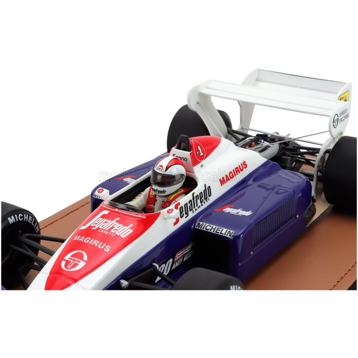 TECNOMODEL TOLEMAN F1 TG184 HART TURBO N 20 USA GP (with pilot figure) 1984 JOHNNY CECOTTO - BLUE WHITE RED 1/18