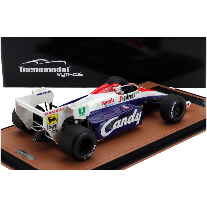 TECNOMODEL TOLEMAN F1 TG184 HART TURBO N 20 PRACTICE ITALY GP (with pilot figure) 1984 PIERLUIGI MARTINI - BLUE WHITE RED 1/18