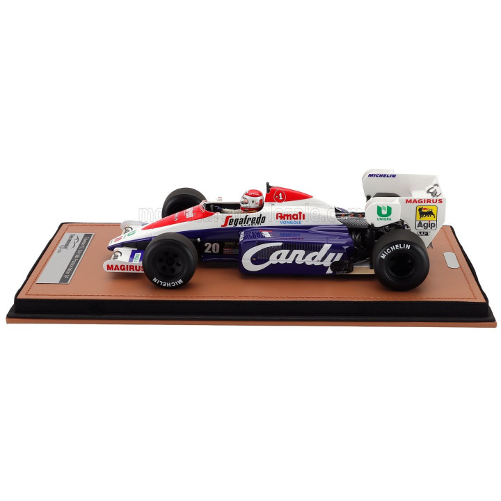 TECNOMODEL TOLEMAN F1 TG184 HART TURBO N 20 PRACTICE ITALY GP (with pilot figure) 1984 PIERLUIGI MARTINI - BLUE WHITE RED 1/18