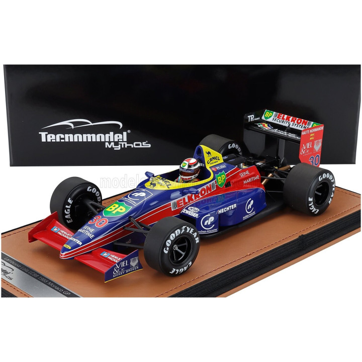 TECNOMODEL LOLA F1 LC88 FORD TEAM LARROUSSE N 30 MONACO GP (with pilot figure) 1988 PHILIPPE ALLIOT - BLUE RED 1/18