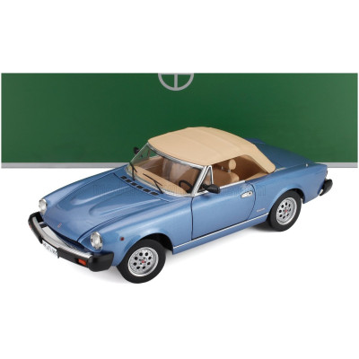 TOURING MODELCARS FIAT 124 PININFARINA SPIDER EUROPA CABRIOLET SOFT-TOP 1982 - LIGHT BLUE MET 1/18