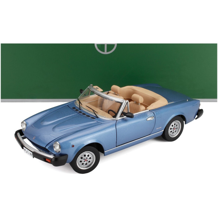 TOURING MODELCARS FIAT 124 PININFARINA SPIDER EUROPA CABRIOLET SOFT-TOP 1982 - LIGHT BLUE MET 1/18