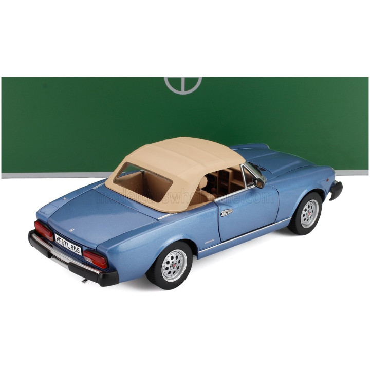 TOURING MODELCARS FIAT 124 PININFARINA SPIDER EUROPA CABRIOLET SOFT-TOP 1982 - LIGHT BLUE MET 1/18