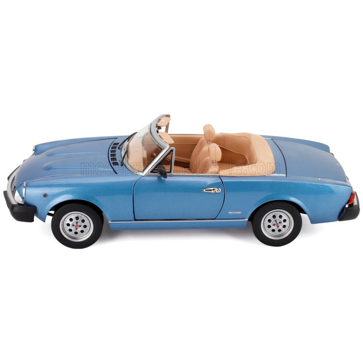 TOURING MODELCARS FIAT 124 PININFARINA SPIDER EUROPA CABRIOLET SOFT-TOP 1982 - LIGHT BLUE MET 1/18