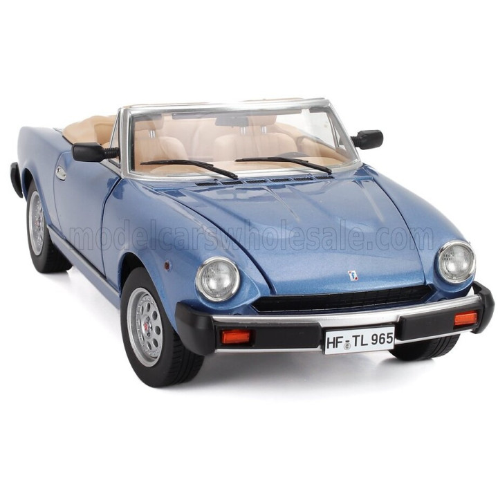 TOURING MODELCARS FIAT 124 PININFARINA SPIDER EUROPA CABRIOLET SOFT-TOP 1982 - LIGHT BLUE MET 1/18