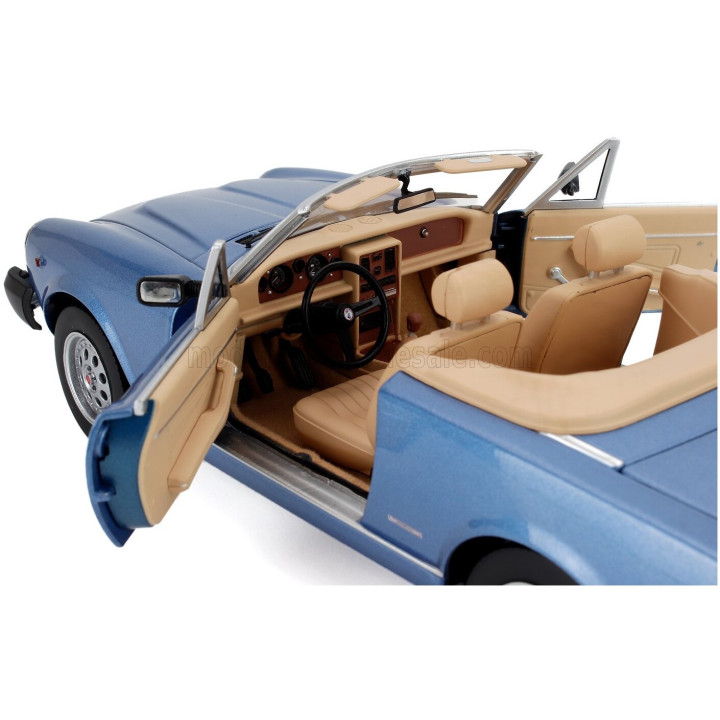TOURING MODELCARS FIAT 124 PININFARINA SPIDER EUROPA CABRIOLET SOFT-TOP 1982 - LIGHT BLUE MET 1/18