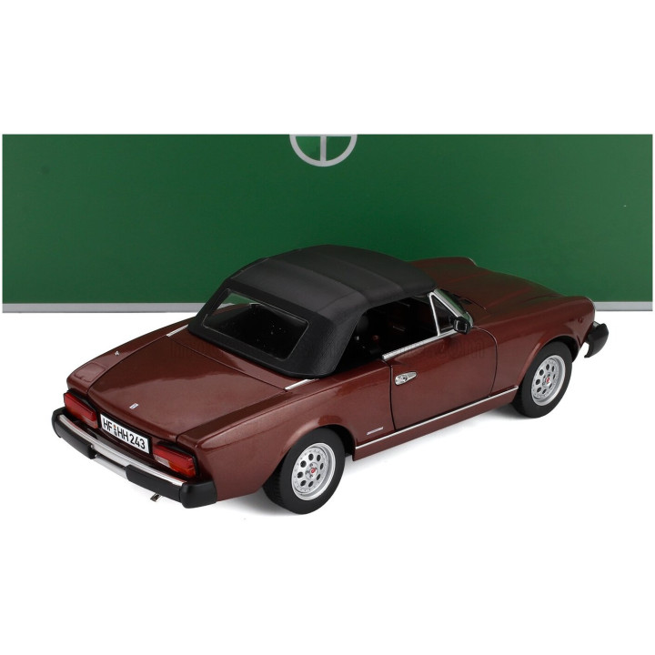 TOURING MODELCARS FIAT 124 PININFARINA SPIDER EUROPA CABRIOLET SOFT-TOP 1982 - BROWN MET 1/18