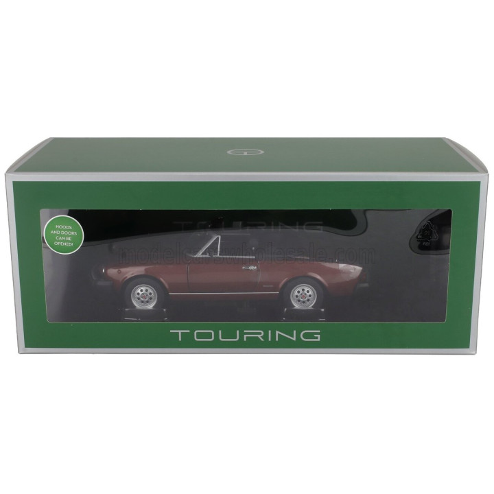 TOURING MODELCARS FIAT 124 PININFARINA SPIDER EUROPA CABRIOLET SOFT-TOP 1982 - BROWN MET 1/18