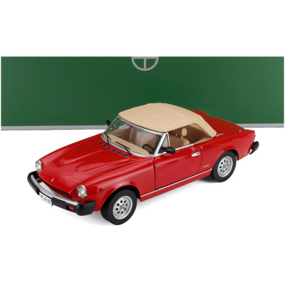 TOURING MODELCARS FIAT 124 PININFARINA SPIDER EUROPA CABRIOLET SOFT-TOP 1982 - RED 1/18