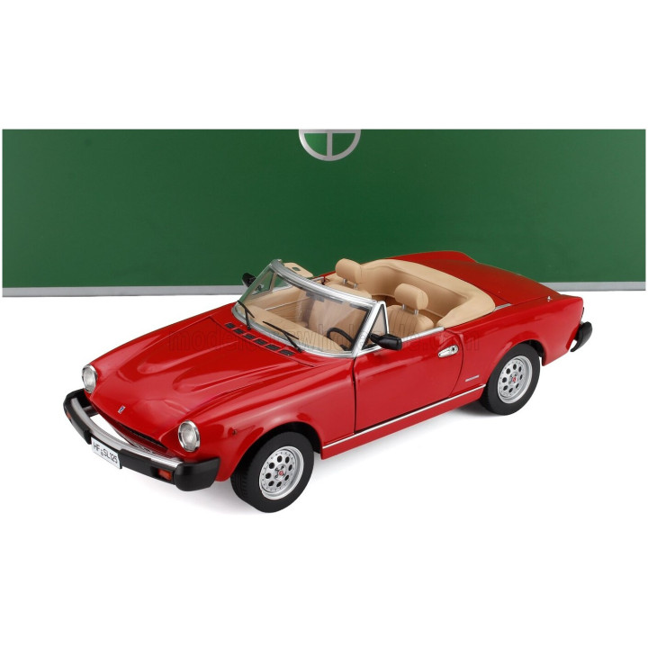 TOURING MODELCARS FIAT 124 PININFARINA SPIDER EUROPA CABRIOLET SOFT-TOP 1982 - RED 1/18