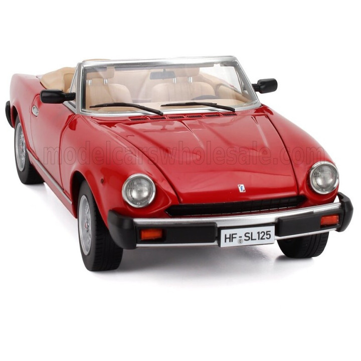 TOURING MODELCARS FIAT 124 PININFARINA SPIDER EUROPA CABRIOLET SOFT-TOP 1982 - RED 1/18