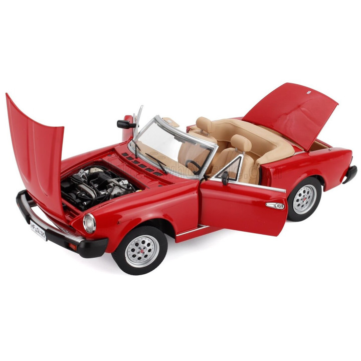 TOURING MODELCARS FIAT 124 PININFARINA SPIDER EUROPA CABRIOLET SOFT-TOP 1982 - RED 1/18