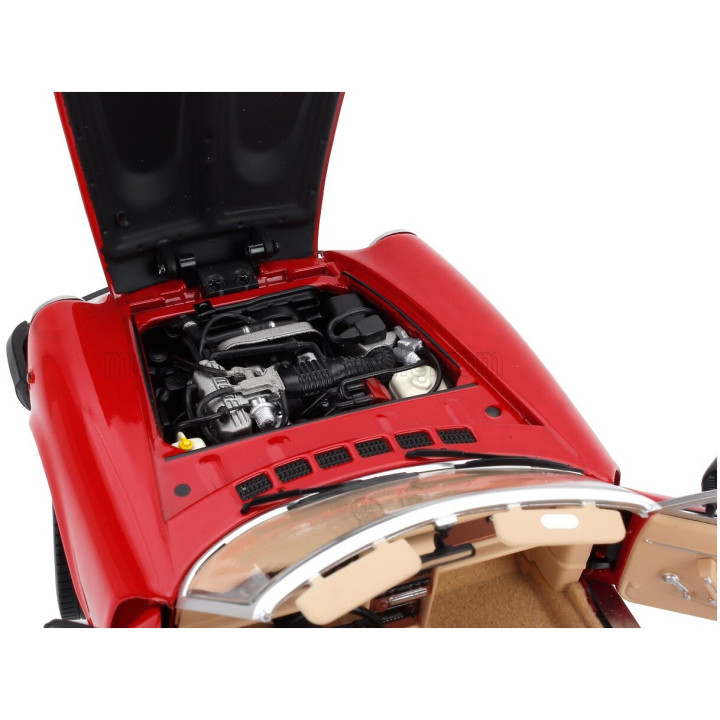 TOURING MODELCARS FIAT 124 PININFARINA SPIDER EUROPA CABRIOLET SOFT-TOP 1982 - RED 1/18