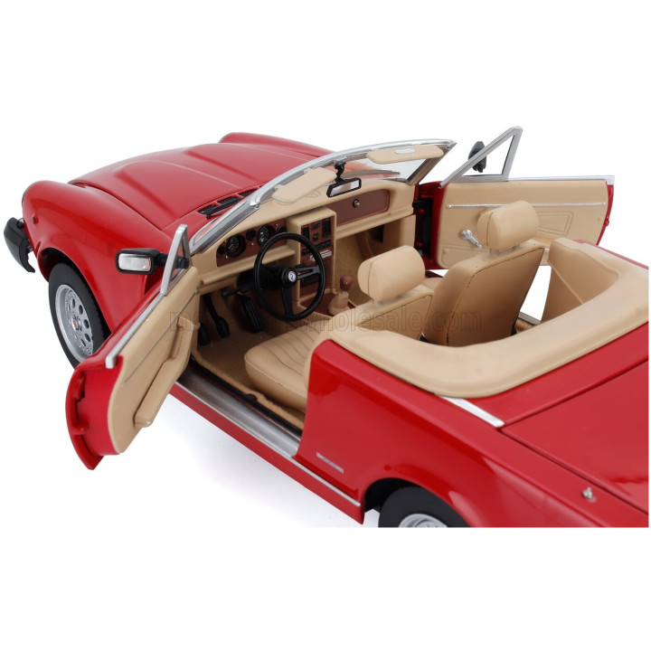 TOURING MODELCARS FIAT 124 PININFARINA SPIDER EUROPA CABRIOLET SOFT-TOP 1982 - RED 1/18